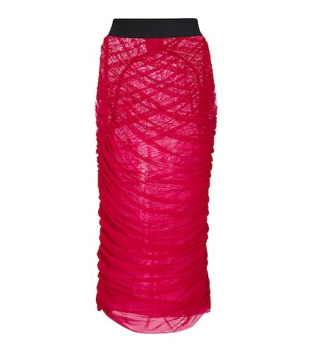 Falda midi de malla drapeada - Dries Van Noten - Modalova