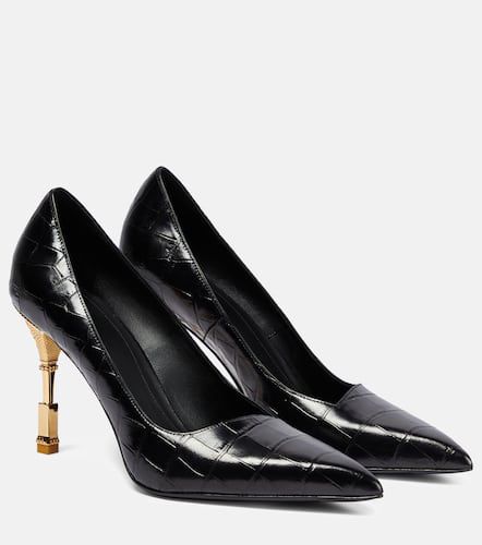 Moneta croc-effect leather pumps - Balmain - Modalova