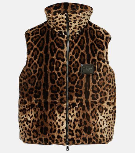 Leopard-print puffer vest - Dolce&Gabbana - Modalova
