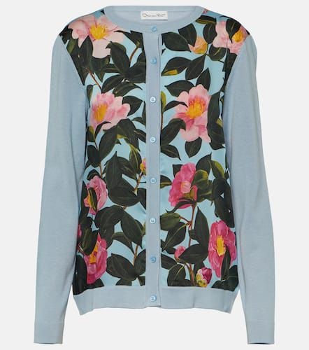 Printed silk-trimmed cardigan - Oscar de la Renta - Modalova