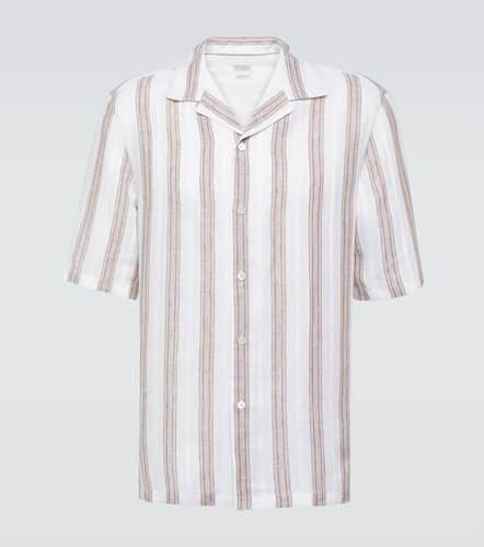 Camisa de lino a rayas - Brunello Cucinelli - Modalova