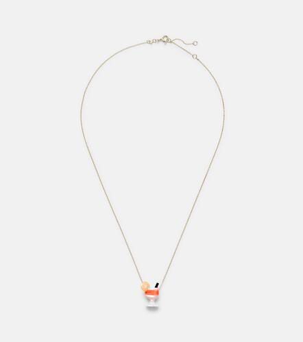 Cocktail 9kt charm necklace with mother of pearl and coral - Aliita - Modalova