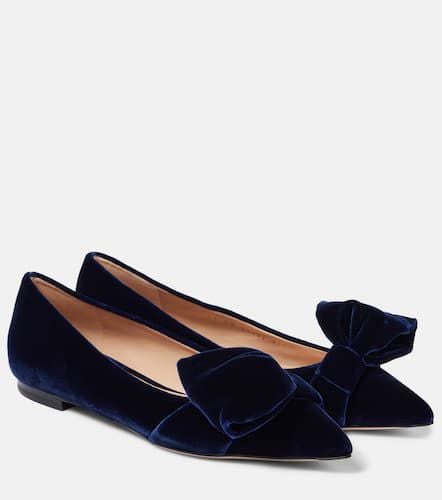 Bow-detail velvet ballet flats - Gianvito Rossi - Modalova