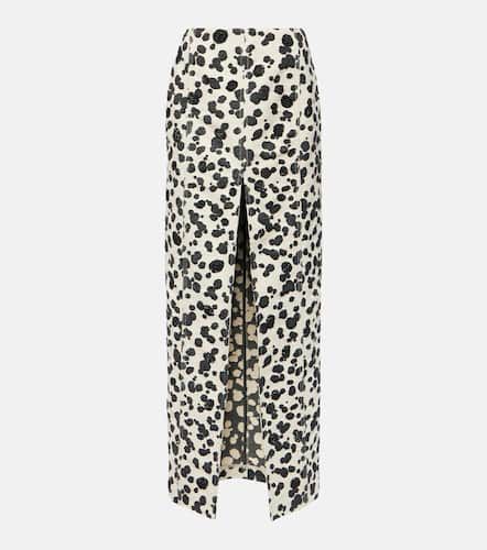 Dalmatian front-slit denim maxi skirt - Area - Modalova