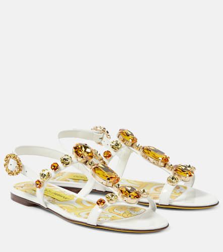 Majolica embellished patent leather sandals - Dolce&Gabbana - Modalova