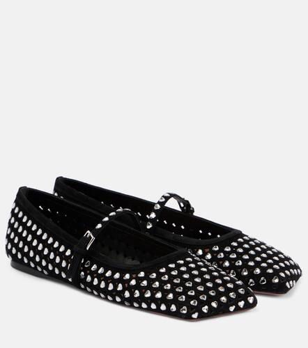 Ane crystal-embellished leather Mary Jane flats - Amina Muaddi - Modalova