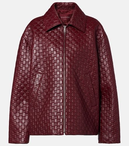 Gucci Lederjacke GG - Gucci - Modalova