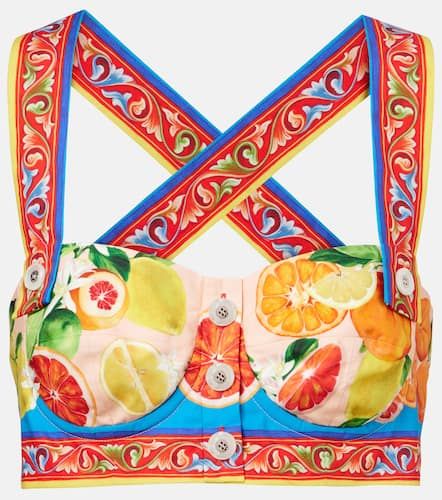 Taormina printed cotton bra top - Dolce&Gabbana - Modalova