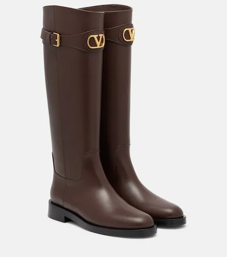 Botas altas VLogo de piel - Valentino Garavani - Modalova