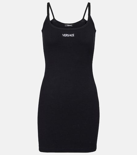 Versace Logo cotton-blend minidress - Versace - Modalova