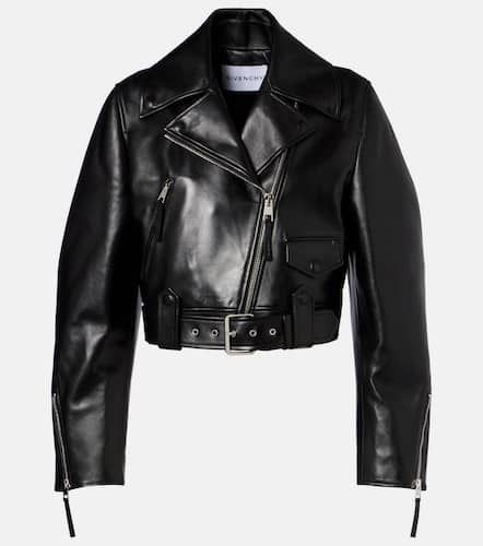 Cocoon cropped leather biker jacket - Givenchy - Modalova
