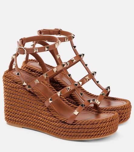 Wedge-Sandalen Rockstud Torchon 95 mit Leder - Valentino Garavani - Modalova