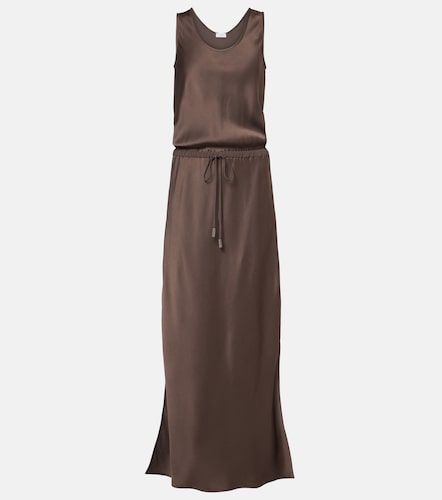 Vestido largo de satén - Brunello Cucinelli - Modalova