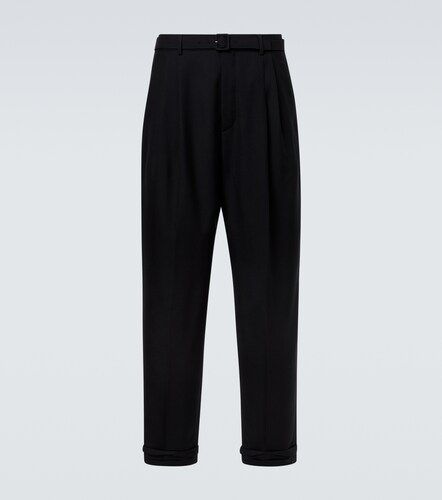 Pantalones rectos de gabardina de lana - Saint Laurent - Modalova