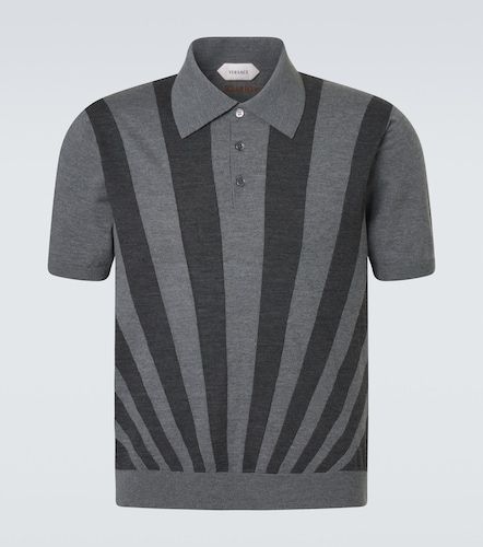 Intarsia virgin wool polo sweater - Versace - Modalova