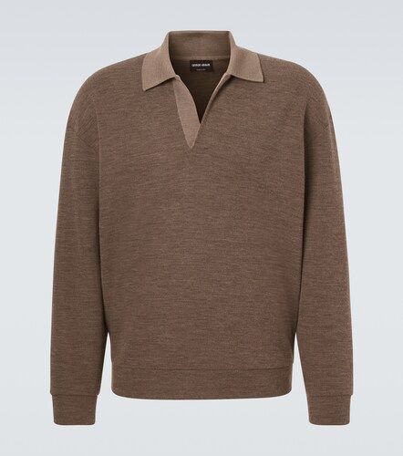 Virgin wool polo sweater - Giorgio Armani - Modalova