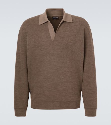 Virgin wool polo sweater - Giorgio Armani - Modalova