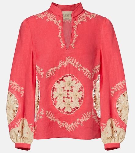 Camisa de lino bordada - Valentino Garavani - Modalova
