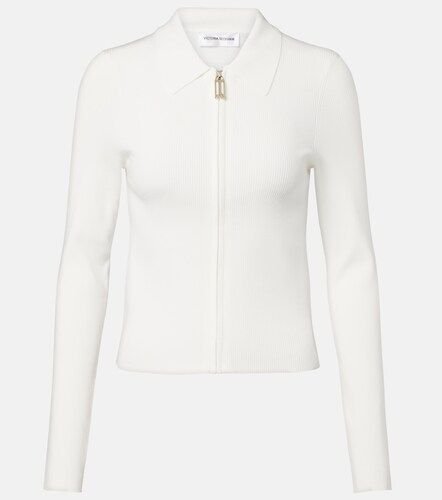 Mila ribbed-knit zip-up top - Victoria Beckham - Modalova