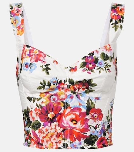 Top en mezcla de algodón floral - Dolce&Gabbana - Modalova
