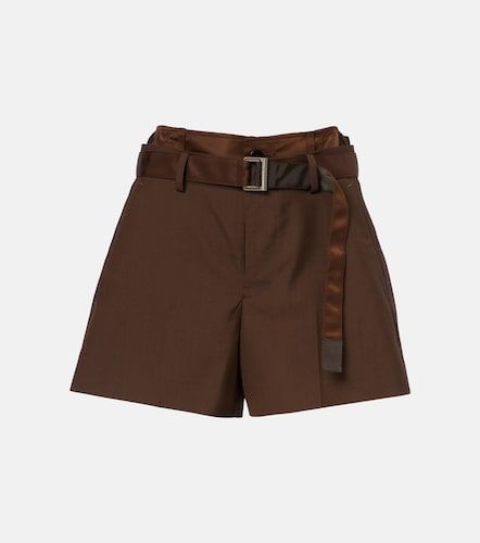 Sacai Belted satin-trimmed shorts - Sacai - Modalova