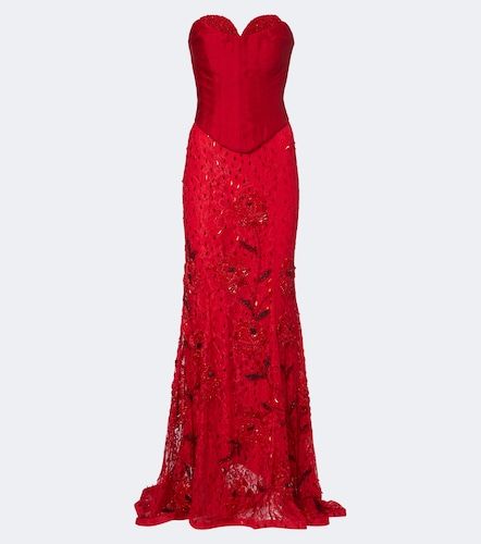 Embellished lace bustier gown - La Fuori - Modalova