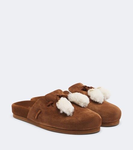 Slippers Lasi aus Veloursleder mit Shearling - Ancient Greek Sandals - Modalova