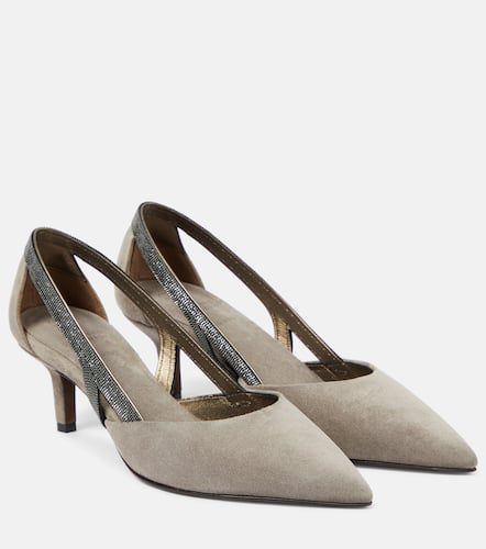 Suede slingback pumps - Brunello Cucinelli - Modalova