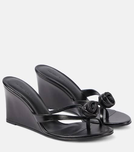 Floral-appliquÃ© leather wedge mules - Magda Butrym - Modalova