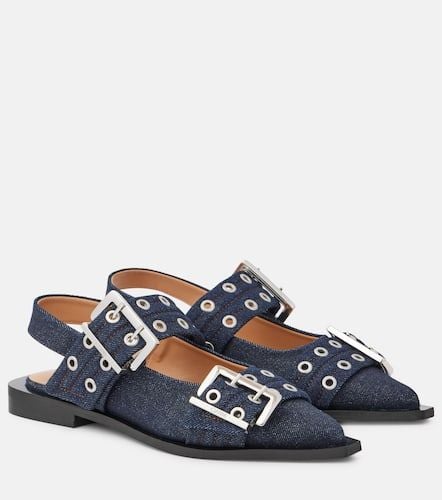 Ganni Denim slingback flats - Ganni - Modalova