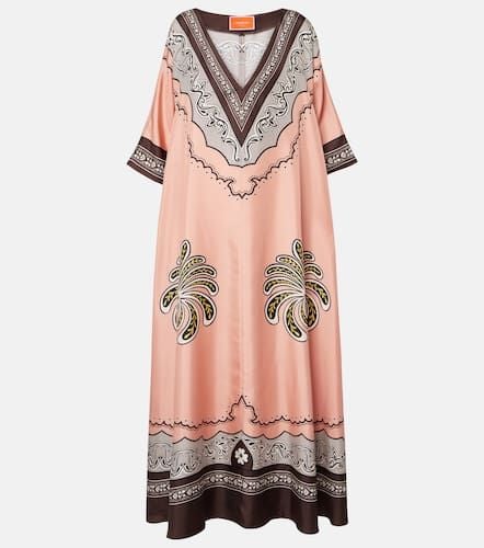 Muumuu printed silk twill maxi dress - La DoubleJ - Modalova