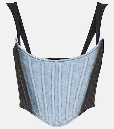 Mugler Paneled cotton-blend bustier - Mugler - Modalova