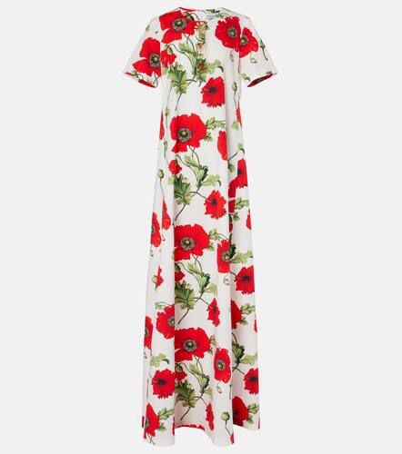 Embellished floral cotton poplin gown - Oscar de la Renta - Modalova