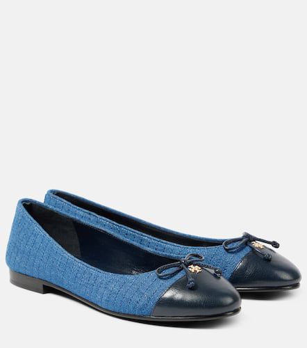 Embellished leather-trimmed ballet flats - Tory Burch - Modalova