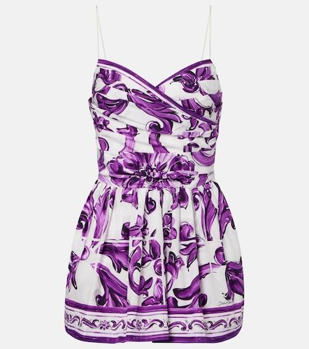 Vestido bustier Majolica de popelín de algodón - Dolce&Gabbana - Modalova
