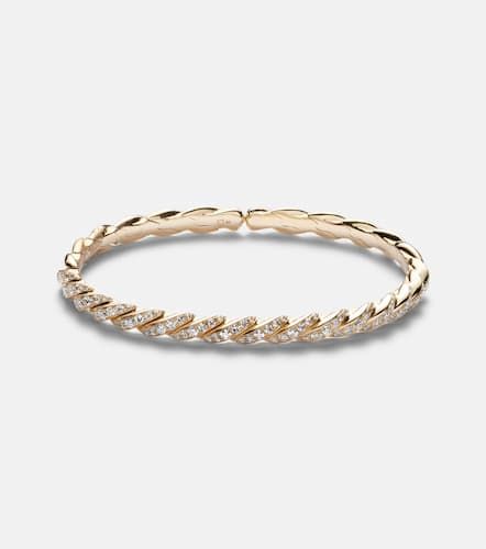 Pulsera Sculpted Cable Flex de oro de 18 ct con diamantes - David Yurman - Modalova