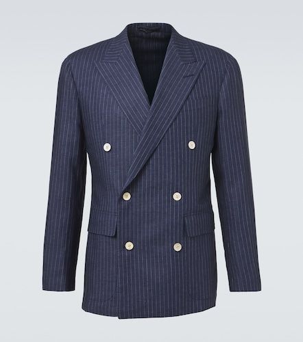 Pinstripe double-breasted linen blazer - Dunhill - Modalova