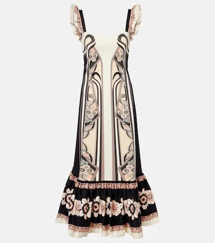 Gingerbread printed cotton-blend midi dress - La DoubleJ - Modalova