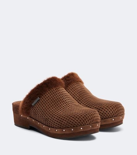 Mules in suede e shearling - Brunello Cucinelli - Modalova