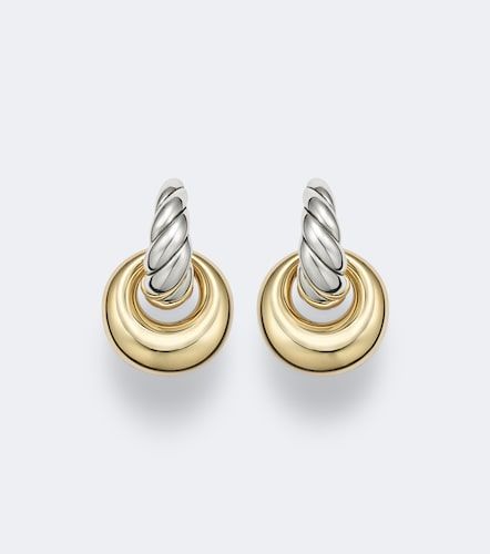 Pendientes Sculpted Cable de plata de ley y oro de 14 ct - David Yurman - Modalova