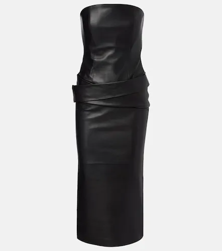 Strapless leather midi dress - Alex Perry - Modalova