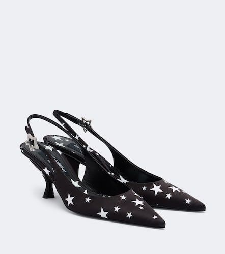 Verzierte Slingback-Pumps aus Satin - Dolce&Gabbana - Modalova