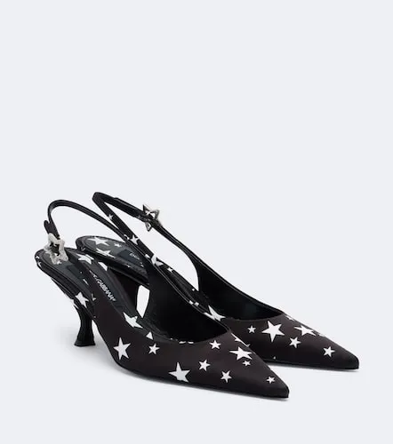 Embellished printed satin slingback pumps - Dolce&Gabbana - Modalova
