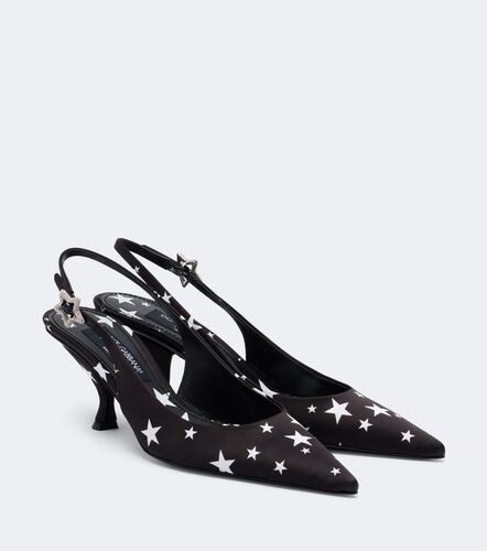 Pumps slingback in raso con stampa - Dolce&Gabbana - Modalova