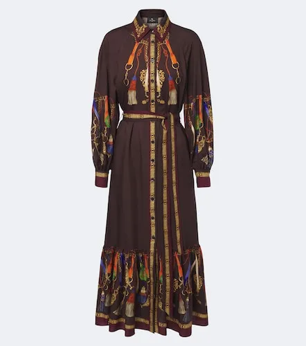Printed wool and silk twill shirt dress - Etro - Modalova