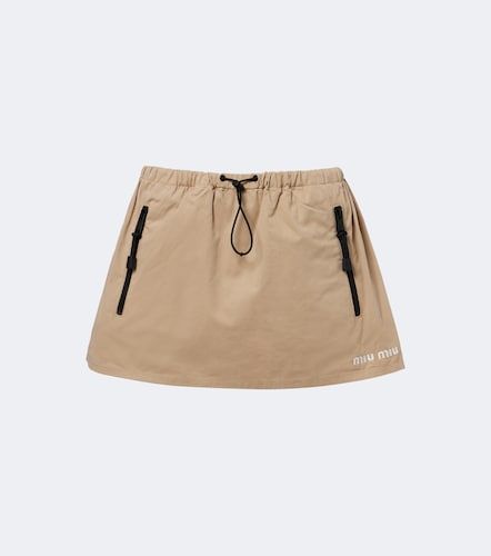 Minifalda de gabardina de algodón - Miu Miu - Modalova