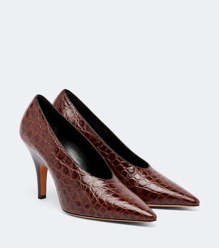 Petra croc-effect leather pumps - Le Monde Beryl - Modalova