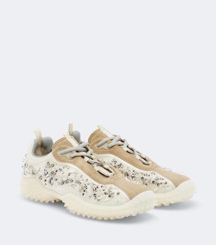 Bubble embellished suede-trimmed sneakers - Miu Miu - Modalova