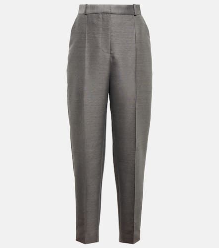 Mid-rise straight cotton and wool-blend pants - Toteme - Modalova