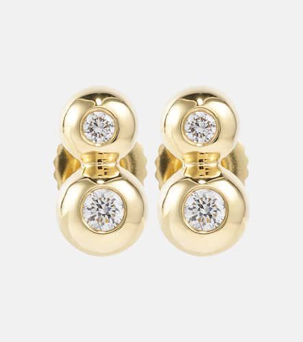 Audrey Double Stud Small 18kt earrings with diamonds - Melissa Kaye - Modalova